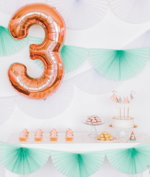 Rose Gold Number Balloons - Party Save Smile